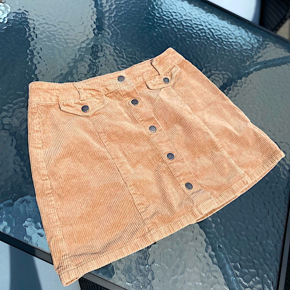 Love Tree Tan Corduroy Mini Skirt